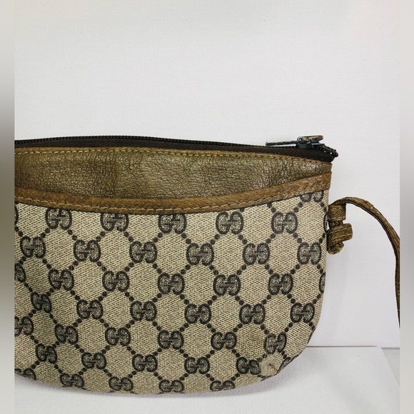 Vintage ✨ Gucci GG Monogram Coated Canvas Leather Crossbody Authenticated COA - Picture 4 of 16